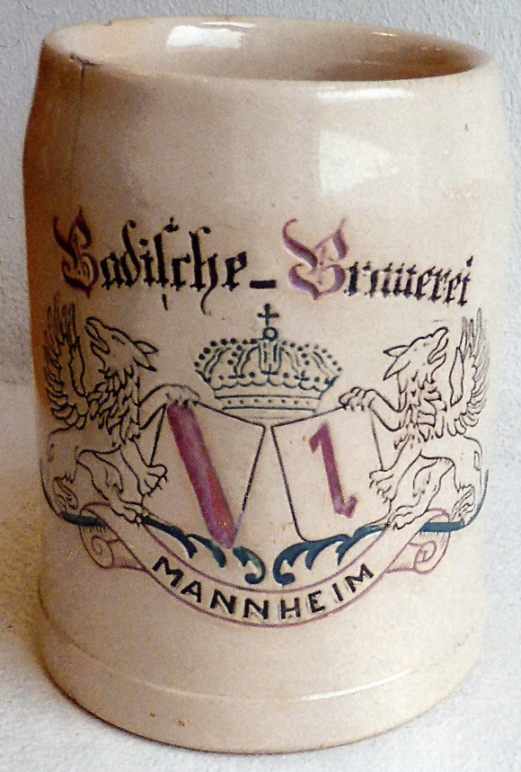 Bierkrug Badische Brauerei 1912